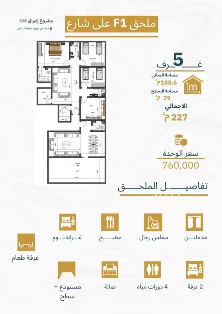 شقة للبيع في شارع زياد بن ابي زياد, حي الريان, مدينة جدة, منطقة مكة المكرمة صورة 2
