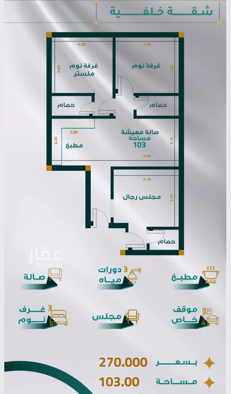 شقة للبيع في شارع محمد بن يزيد الثمالي بن المبرد, حي مريخ, مدينة جدة, منطقة مكة المكرمة
