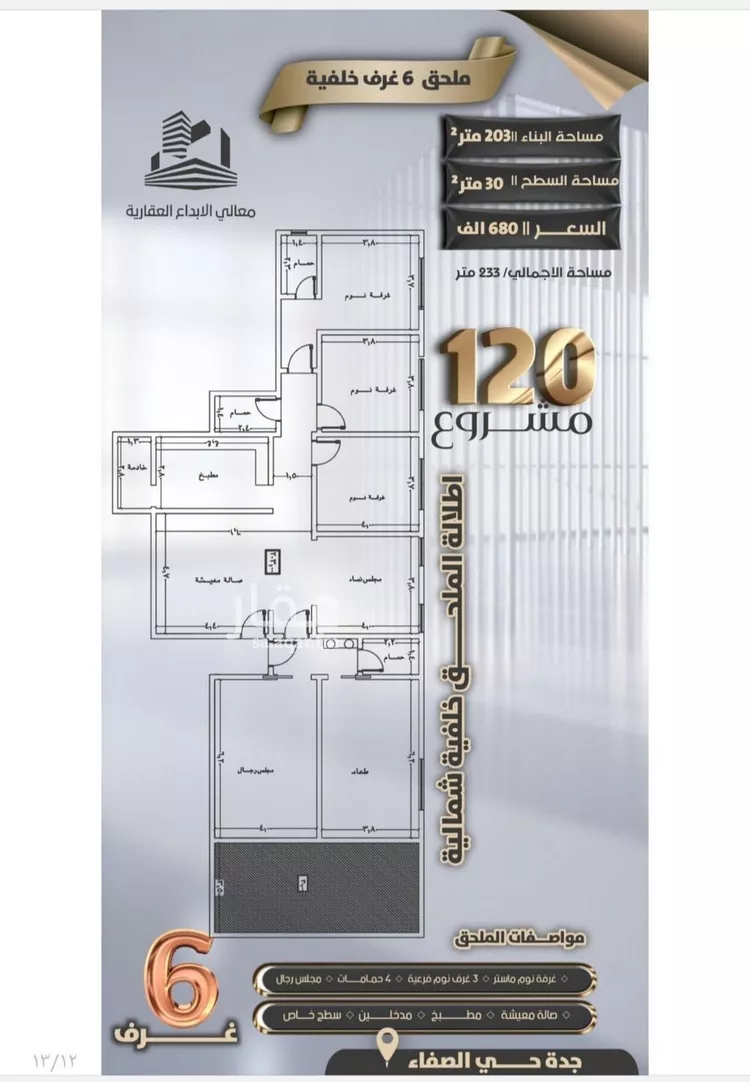شقة للبيع في شارع جعفر ابن أبي الحكم, حي الصفاء, مدينة جدة, منطقة مكة المكرمة