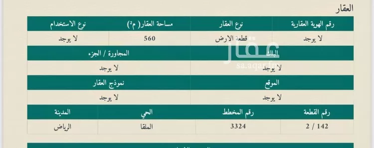 أرض للبيع في شارع الاطراف, حي الملقا, مدينة الرياض, منطقة الرياض صورة 2