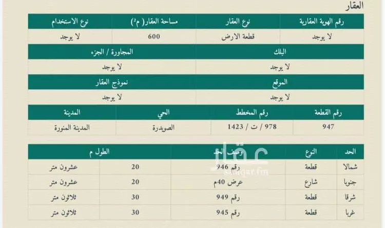 أرض للبيع في حي الصويدرة, مدينة المدينة المنورة, منطقة المدينة المنورة