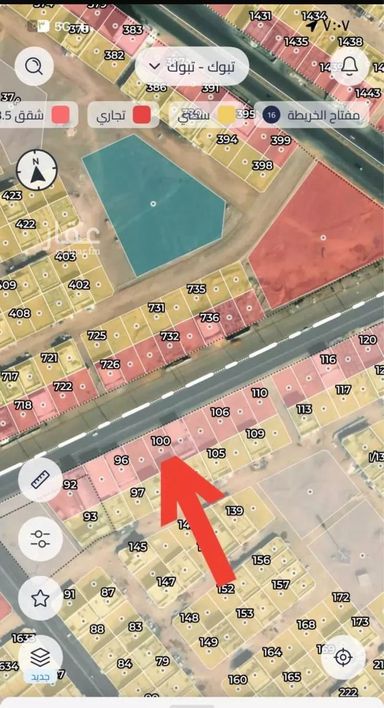 أرض للبيع في شارع سلمة الأنصاري, حي القدس, مدينة تبوك, منطقة تبوك صورة 2