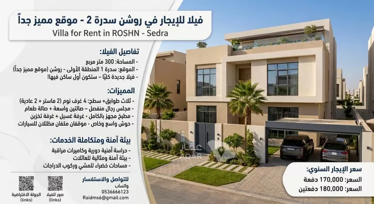 فيلا للإيجار في شارع رقم 2072 ، حي مطار الملك خالد الدولي ، الرياض ، منطقة الرياض