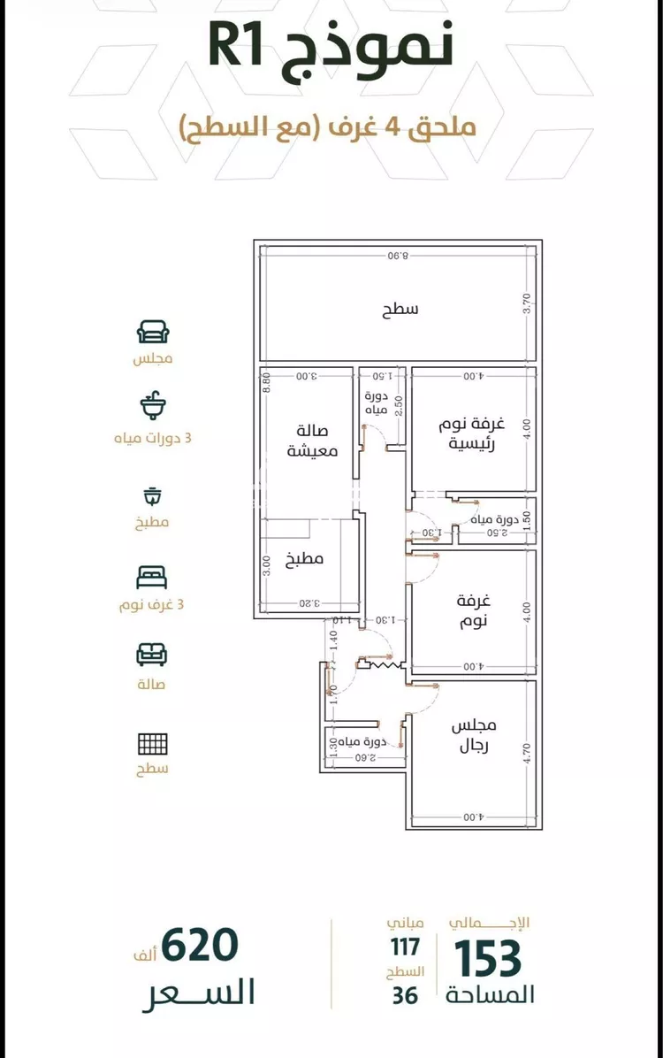 شقة للبيع في شارع الخليفة المأمون, حي الربوة, مدينة جدة, منطقة مكة المكرمة صورة 2