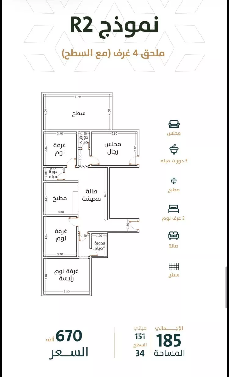 شقة للبيع في شارع الخليفة المأمون, حي الربوة, مدينة جدة, منطقة مكة المكرمة