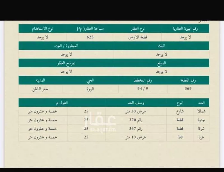 أرض للبيع في طريق الملك خالد ، حي الربوة ، حفر الباطن ، حفر الباطن صورة 4
