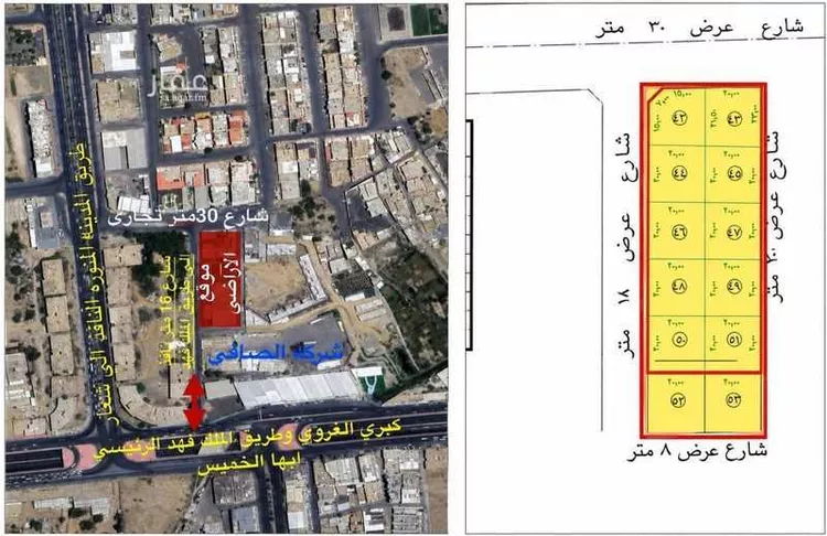 أرض للبيع في شارع ذو الحويصرة التميمي, حي طيبة, مدينة خميس مشيط, منطقة عسير صورة 2