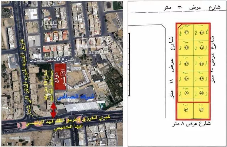 أرض للبيع في شارع ذو الحويصرة التميمي, حي طيبة, مدينة خميس مشيط, منطقة عسير صورة 2