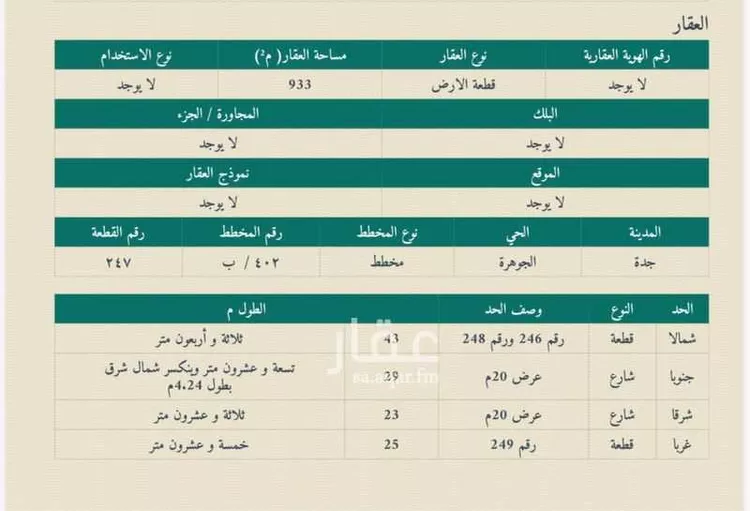 Land for Sale in Jeddah Al Jawharah