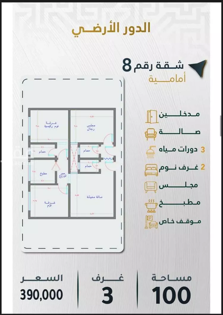 شقة للبيع في شارع شعبه بن مهلهل, حي بطحاء قريش, مدينة مكة المكرمة, منطقة مكة المكرمة 6