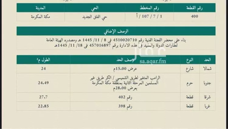 أرض للإيجار في شارع 408213, حي الشامية الجديد, مدينة مكه المكرمه, منطقة مكة المكرمة