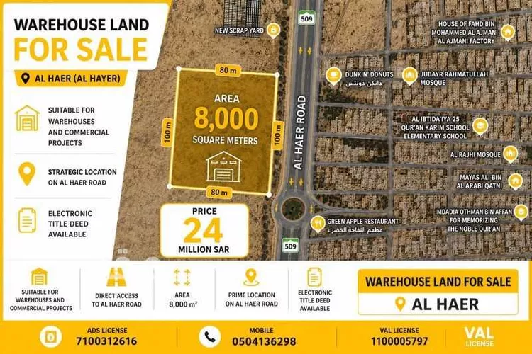 أرض للبيع في شارع الحائر, حي الحائر, مدينة الرياض, منطقة الرياض صورة 2