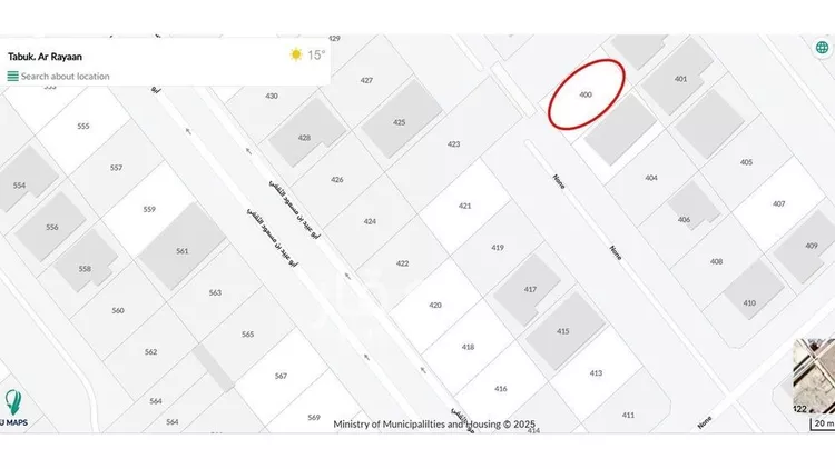 أرض للبيع في شارع التهيمية, حي الريان, مدينة تبوك, منطقة تبوك صورة 2