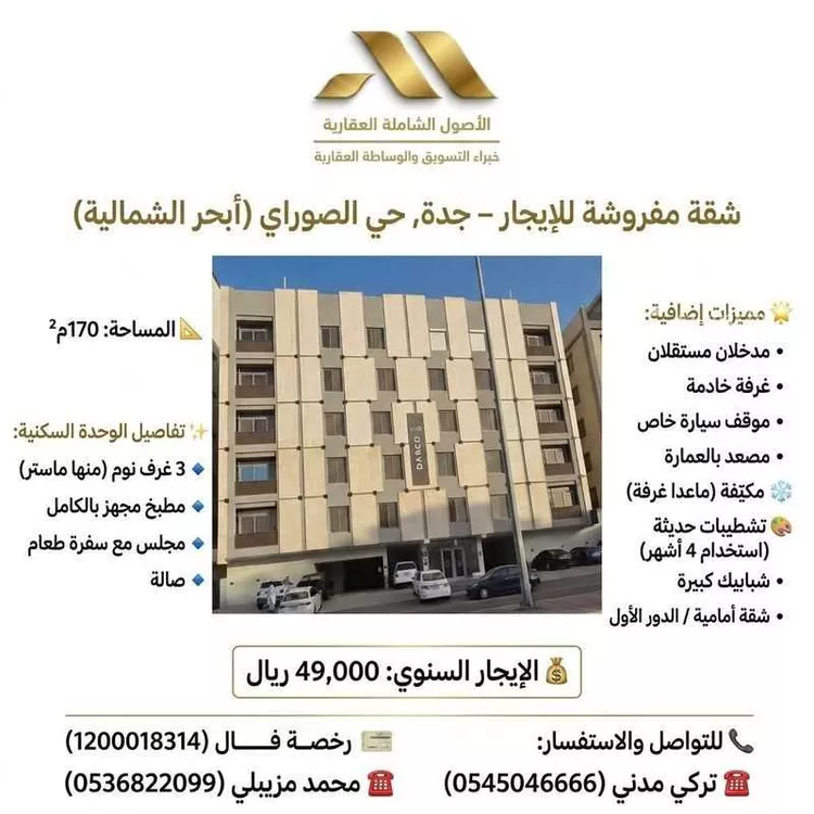 Apartment for Rent in Jeddah Al Sawari