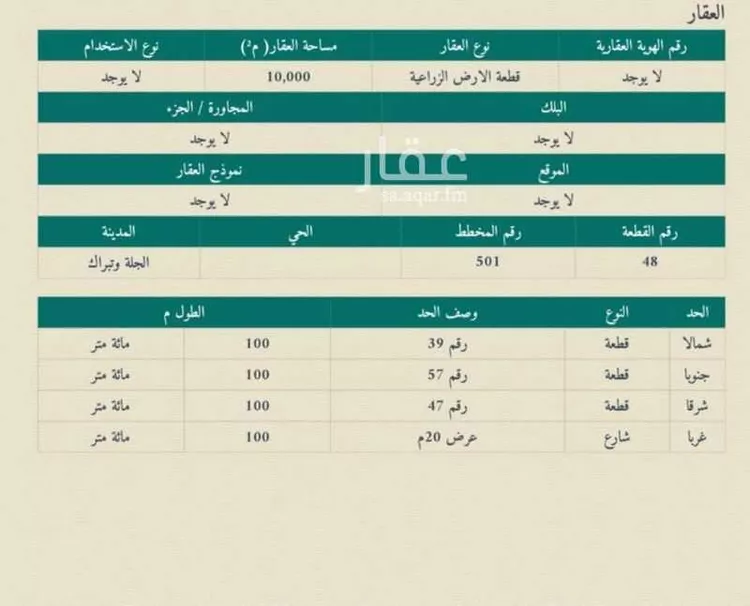 مزرعة للبيع في مدينة الجله, منطقة الرياض