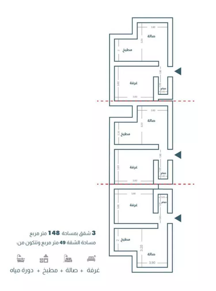 شقة للبيع في شارع 3320862, حي الفلاح, مدينة بريدة, منطقة القصيم