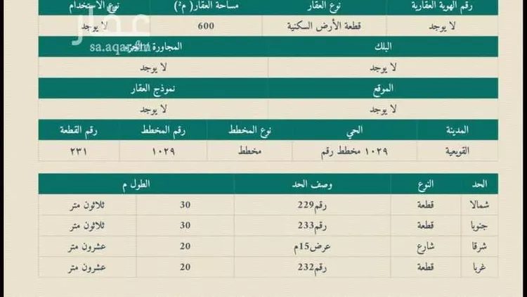 أرض للبيع في شارع 1029 مخطط رقم 44, حي 1029 مخطط رقم, مدينة القويعية, منطقة الرياض