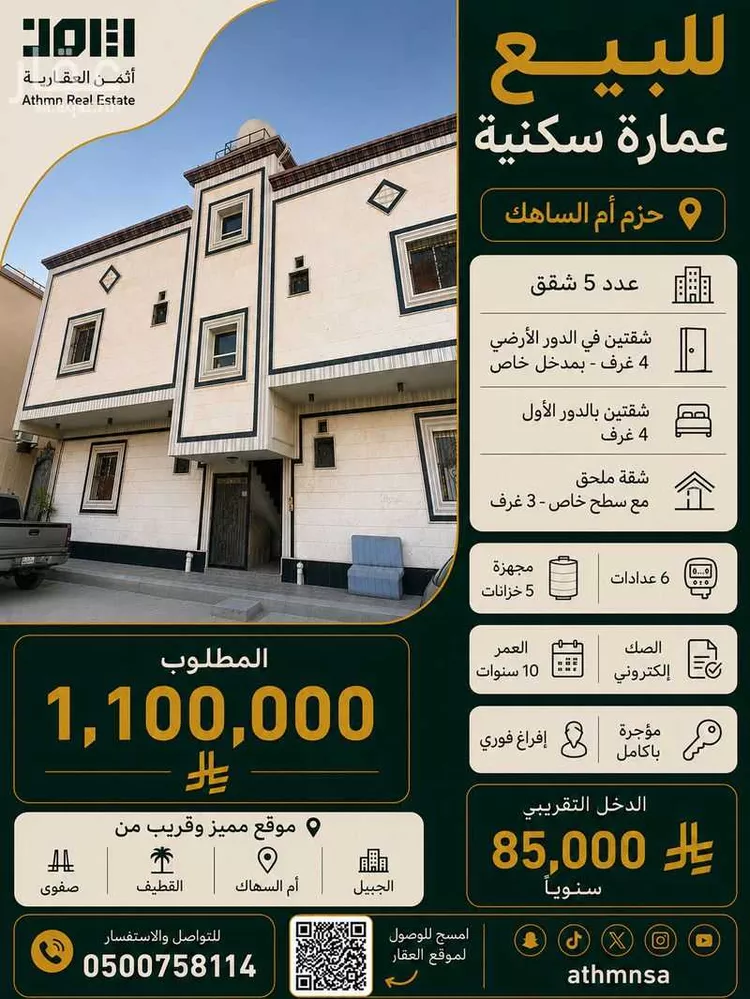 عمارة للبيع في شارع 25أ, حي الحزم, مدينة القطيف, المنطقة الشرقية
