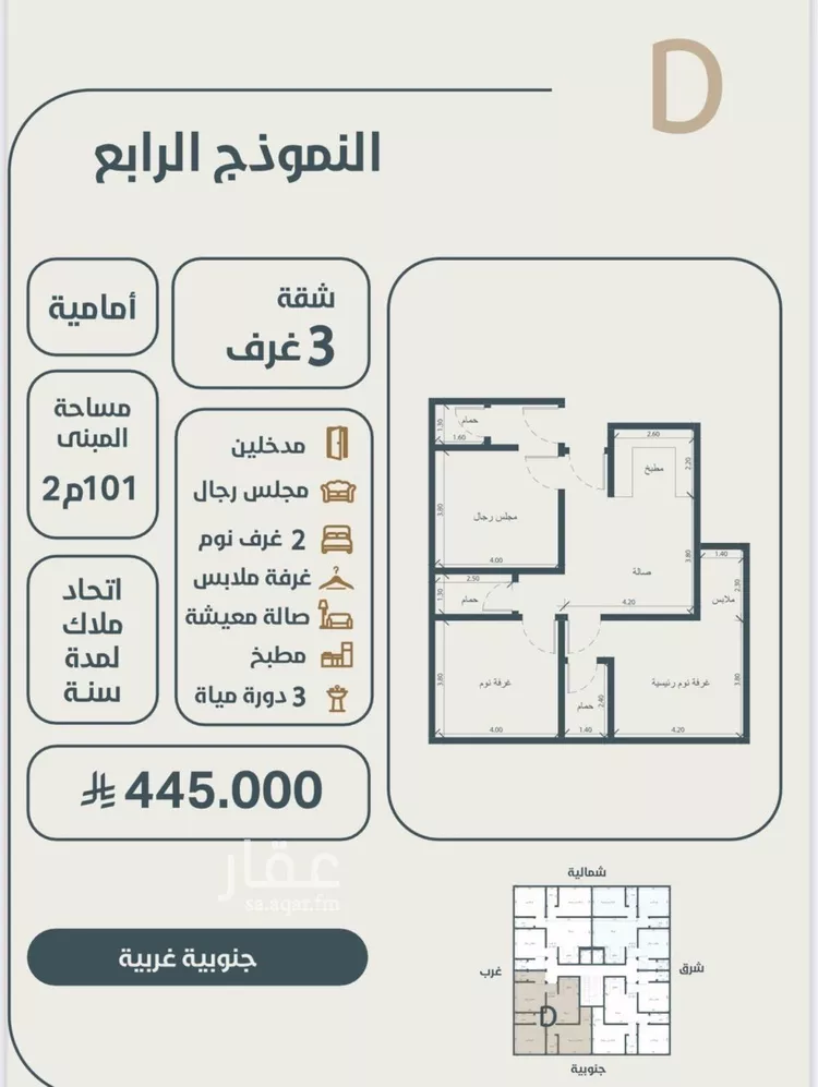 شقة للبيع في شارع ابو كبشه الانصاري, حي النعيم, مدينة جدة, منطقة مكة المكرمة صورة 3