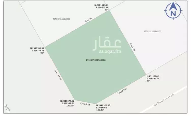 أرض للبيع في شارع رأس مشعاب, حي الحزم, مدينة الدمام, المنطقة الشرقية