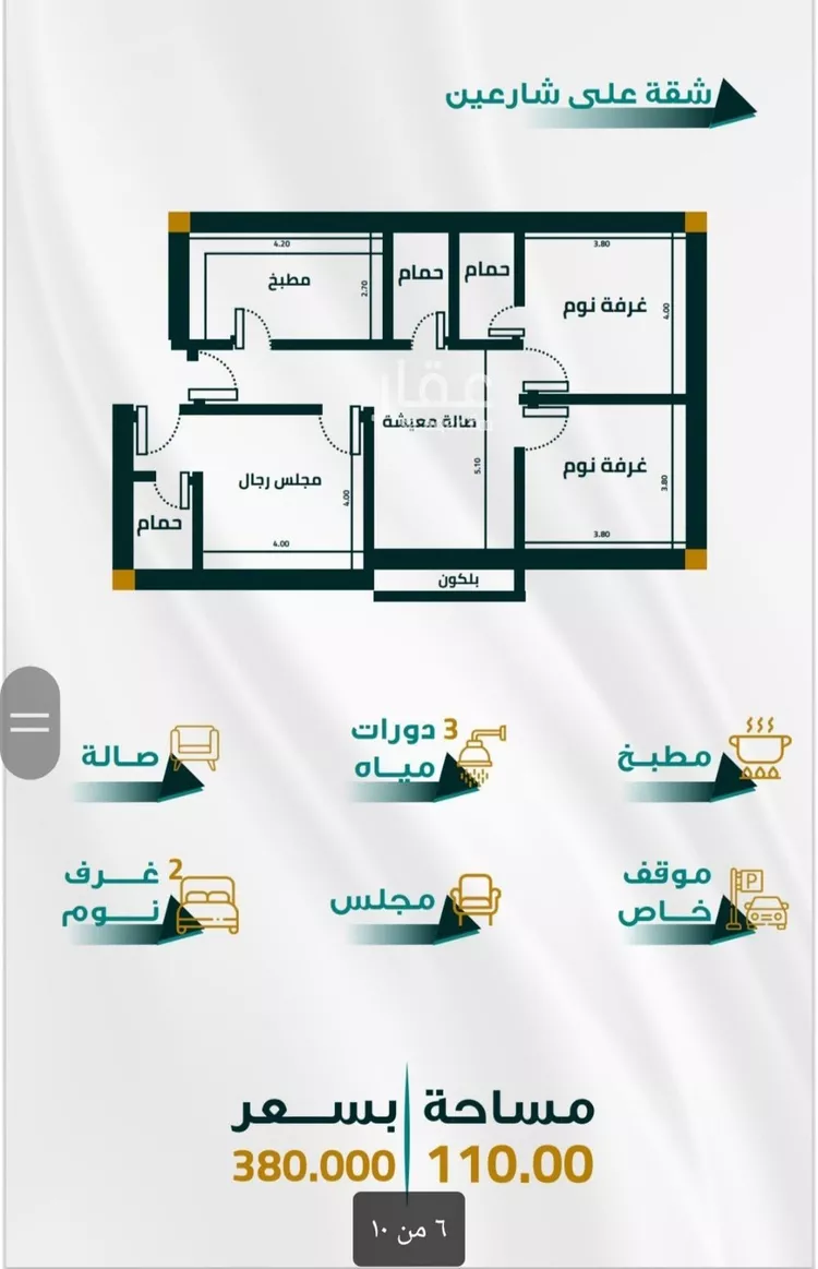 شقة للبيع في شارع ابو ذر الغفاري, حي الفيحاء, مدينة جدة, منطقة مكة المكرمة صورة 4