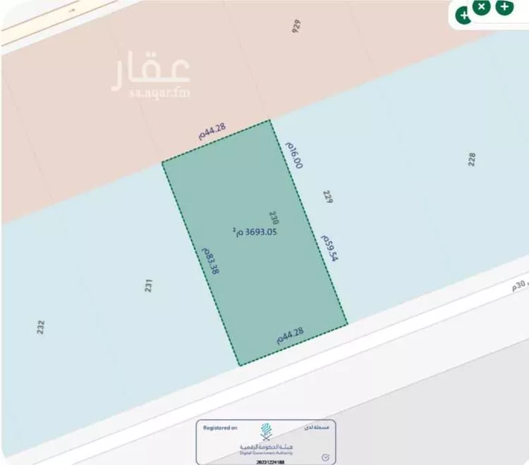 أرض للبيع في شارع أبي عاصم الشيباني, حي المصفاة, مدينة الرياض, منطقة الرياض صورة 5