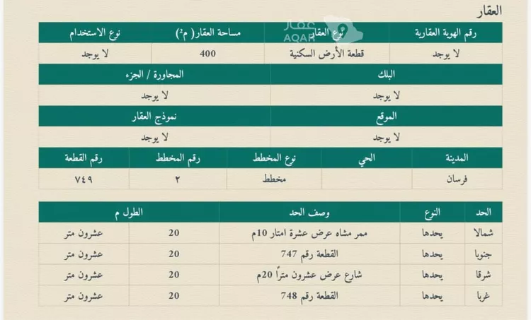 Land for Sale in Jazan Al Gal'ah