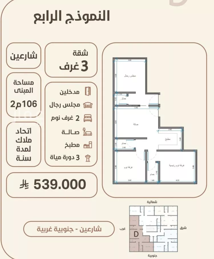 شقة للبيع في شارع احمد محمد السباعي, حي الروضة, مدينة جدة, منطقة مكة المكرمة صورة 2