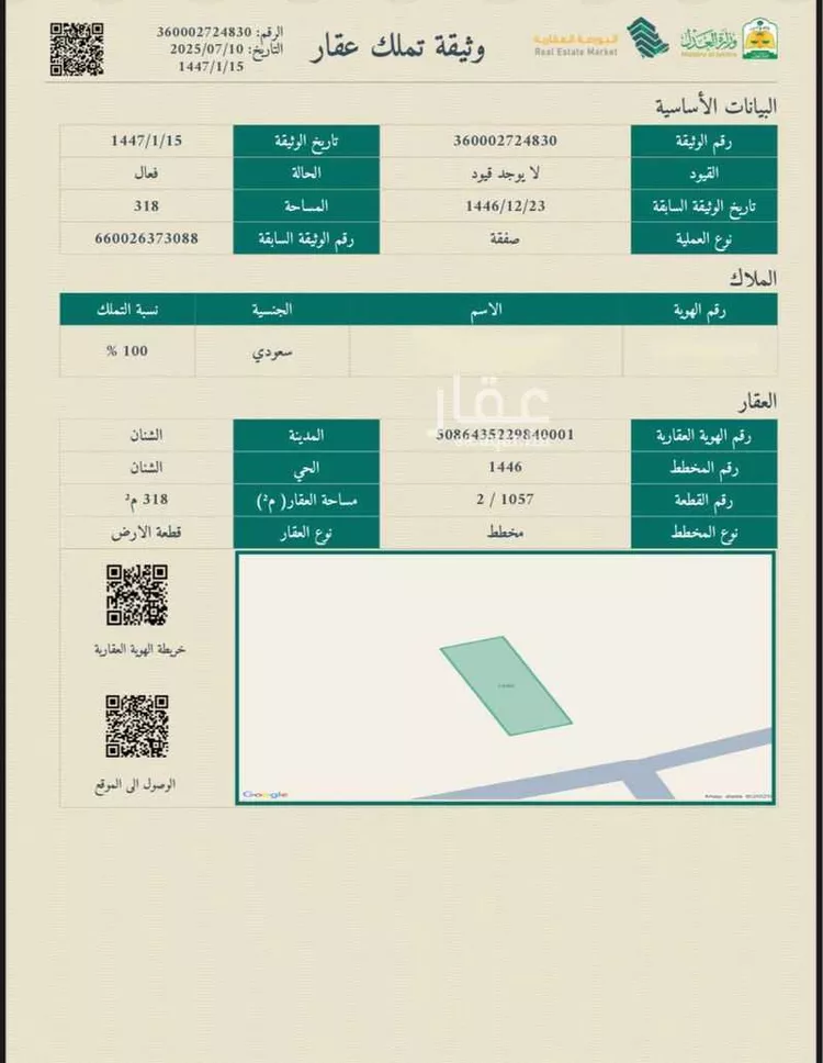 أرض للبيع في شارع الامير عبدالعزيز ابن مساعد ، حي الازدهار ، الشنان ، الشنان