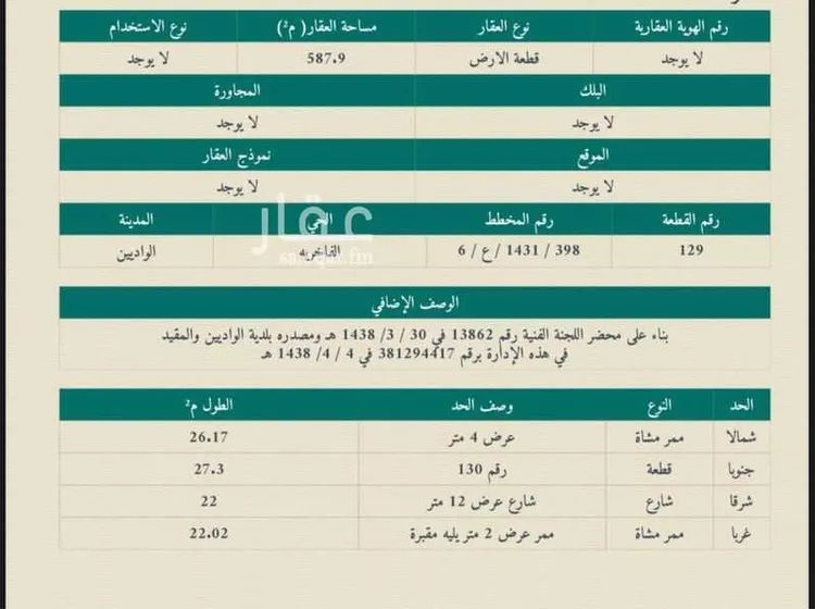 أرض للبيع في شارع النورس 24 ، حي النورس ، الواديين ، احد رفيدة صورة 2