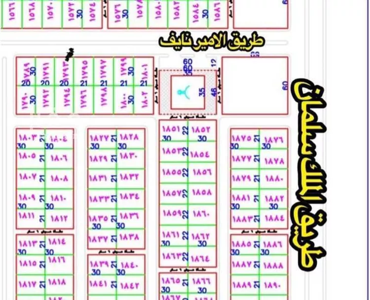 أرض للبيع في شارع الجوهر ، حي الملك عبدالله ، المجمعة ، المجمعة