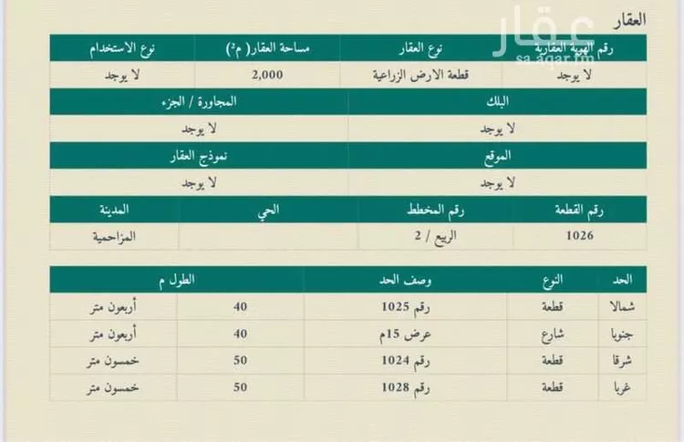 أرض للبيع في شارع 11445, حي مزارع ذويبان, مدينة مزارع ذويبان, منطقة الرياض صورة 3