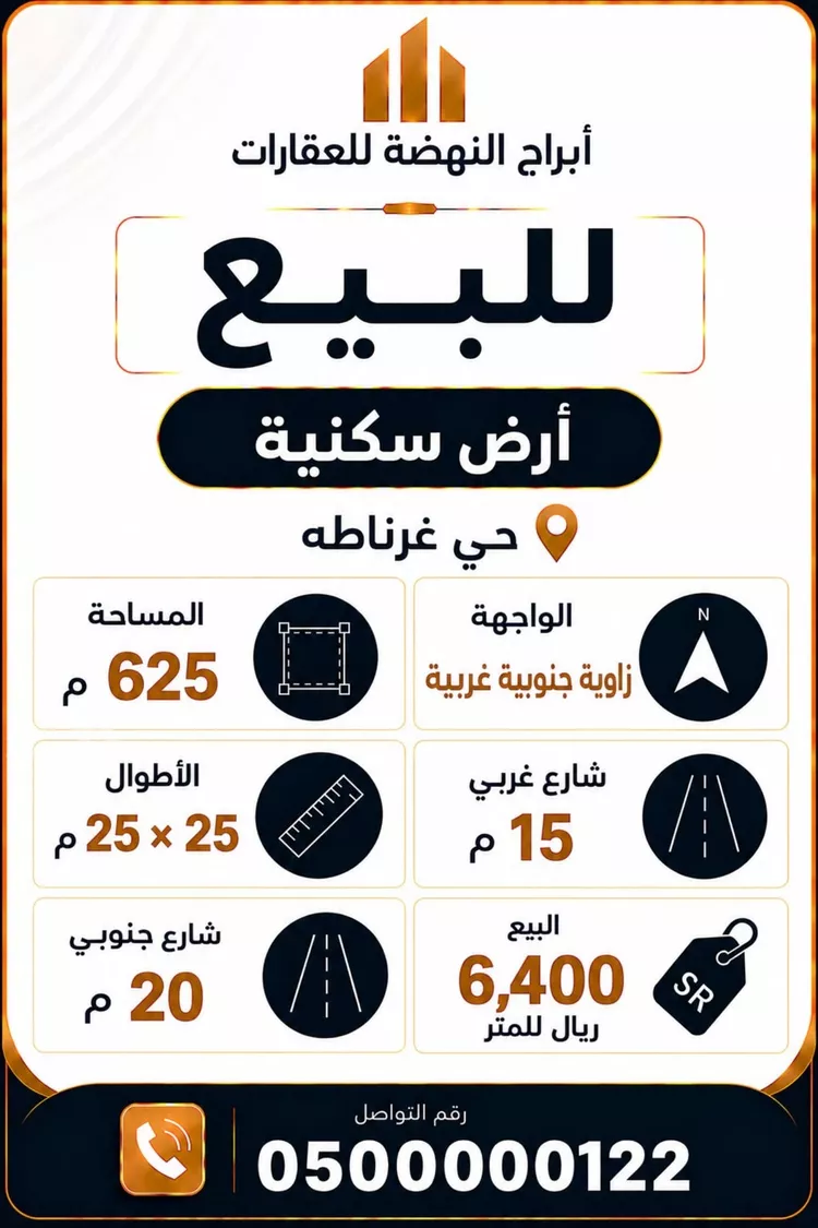 أرض للبيع في شارع عبدالرحمن بن طاهر, حي غرناطة, مدينة الرياض, منطقة الرياض صورة 2