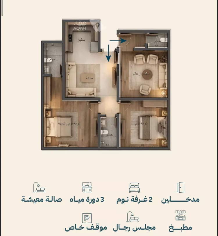 شقة للبيع في شارع الحصين الذبياني, حي الياقوت, مدينة جدة, منطقة مكة المكرمة 3