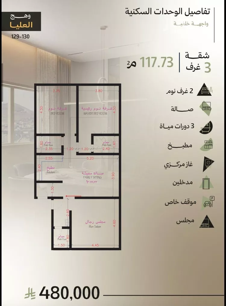 شقة للبيع في شارع احمد بن سيار, حي أبحر الجنوبية, مدينة جدة, منطقة مكة المكرمة صورة 2