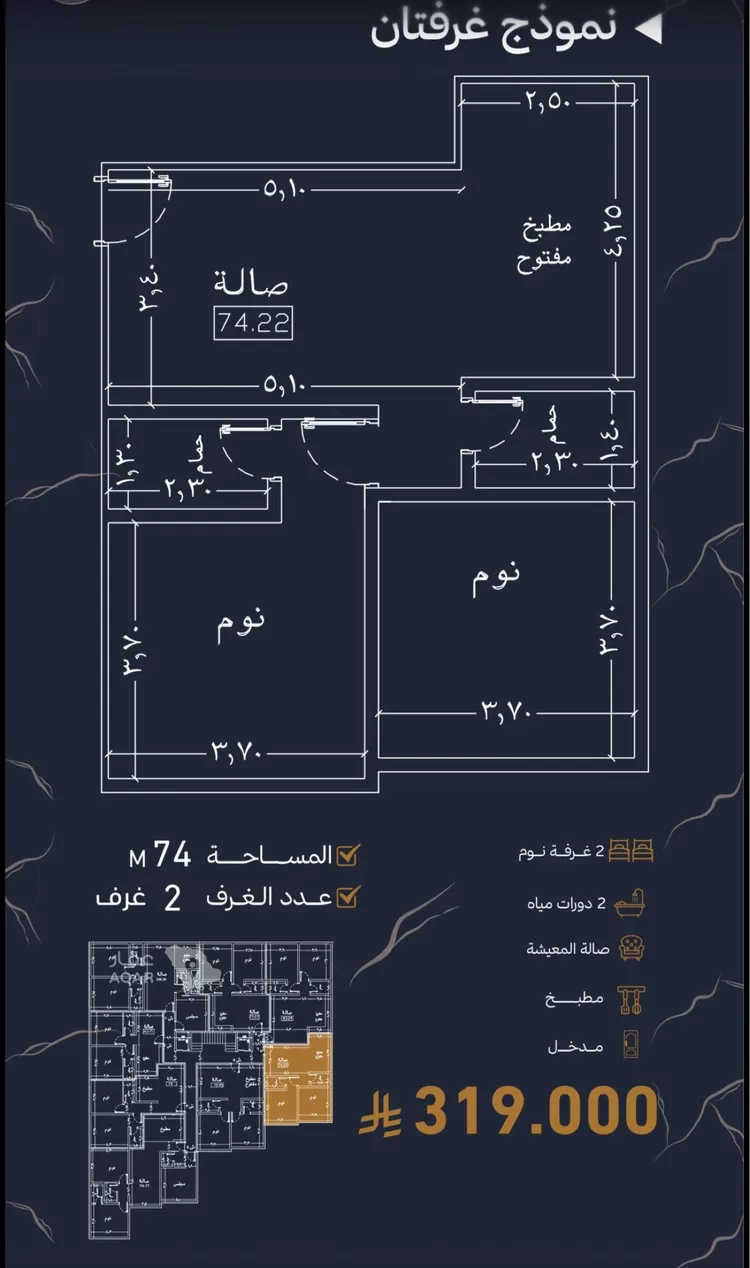 شقة للبيع في شارع سليمان البغدادي, حي أبحر الجنوبية, مدينة جدة, منطقة مكة المكرمة 3