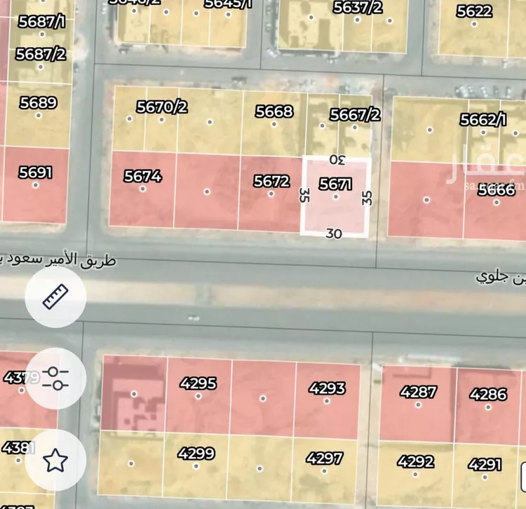 أرض للإيجار في شارع الامير سعود ابن عبدالله ابن جلوي, حي النرجس, مدينة الرياض, منطقة الرياض