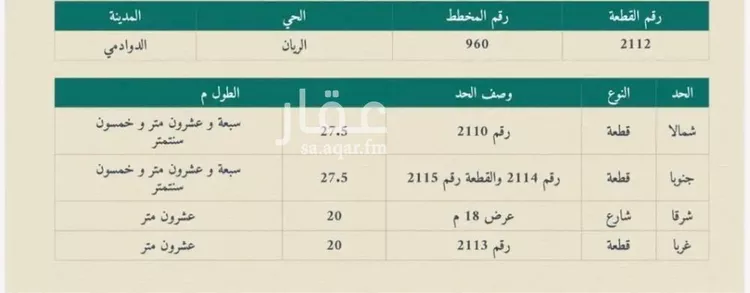 أرض للبيع في شارع الريان 155, حي الريان, مدينة الدوادمي, منطقة الرياض