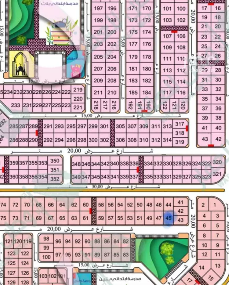 أرض للبيع في شارع جعفر بن الطيار, حي الورود الثاني, مدينة الاحساء, المنطقة الشرقية