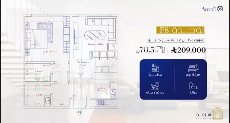 شقة للبيع في شارع احمد بن عيسى الرومي, حي الفيحاء, مدينة جدة, منطقة مكة المكرمة صورة 2