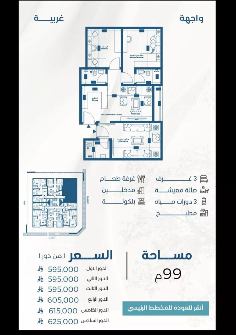 شقة للبيع في شارع الوطن الاكبر, حي الرويس, مدينة جدة, منطقة مكة المكرمة 7