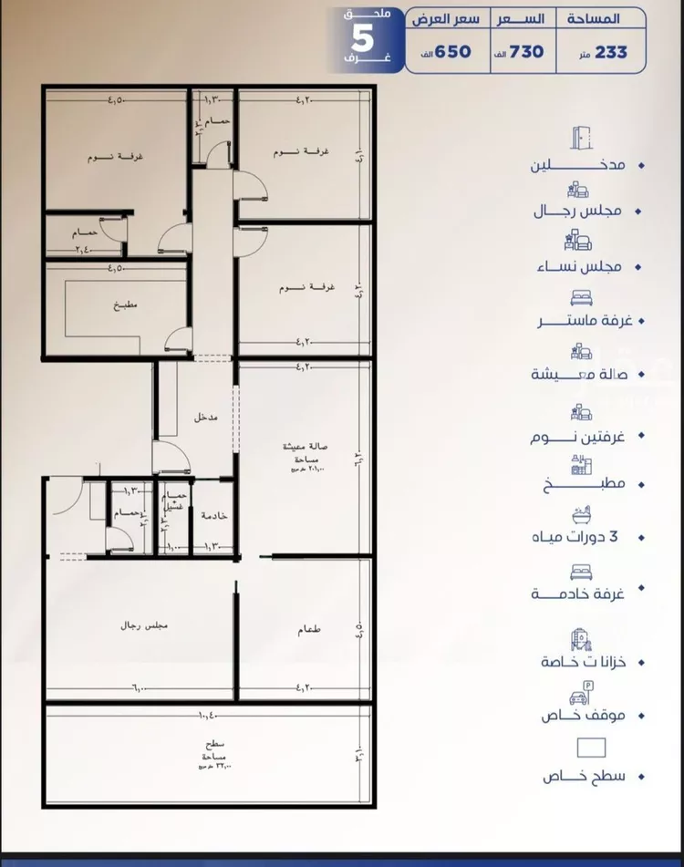 شقة للبيع في شارع عدي ابن بداء, حي النزهة, مدينة جدة, منطقة مكة المكرمة صورة 3
