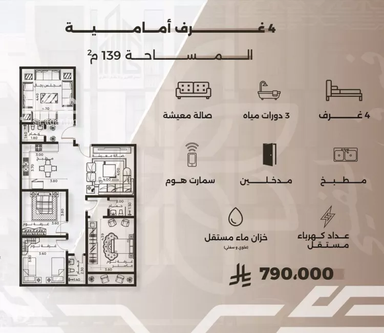 شقة للبيع في شارع غزوه بدر, حي النهضة, مدينة جدة, منطقة مكة المكرمة صورة 2