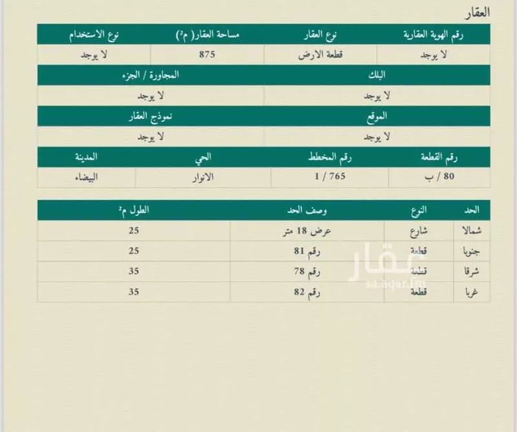 أرض للبيع في شارع الاسدي, حي الأنوار, مدينة الدمام, المنطقة الشرقية