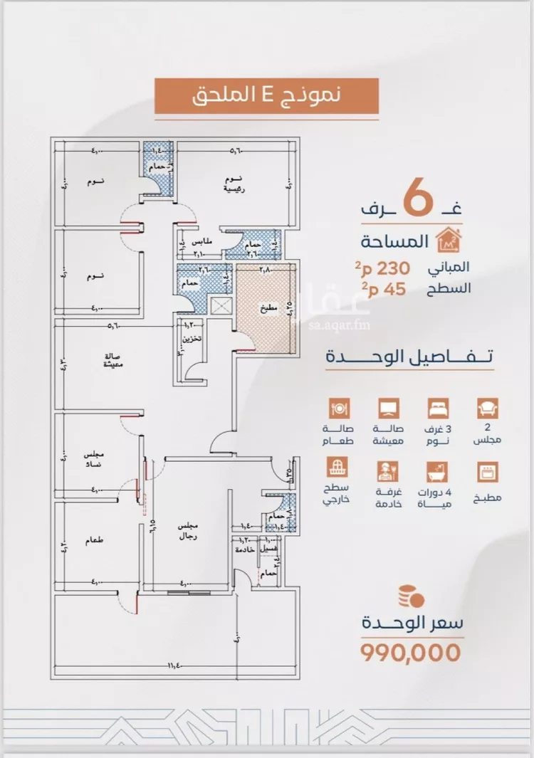 شقة للبيع في شارع ابراهيم الزماوي, حي النزهة, مدينة جدة, منطقة مكة المكرمة صورة 3
