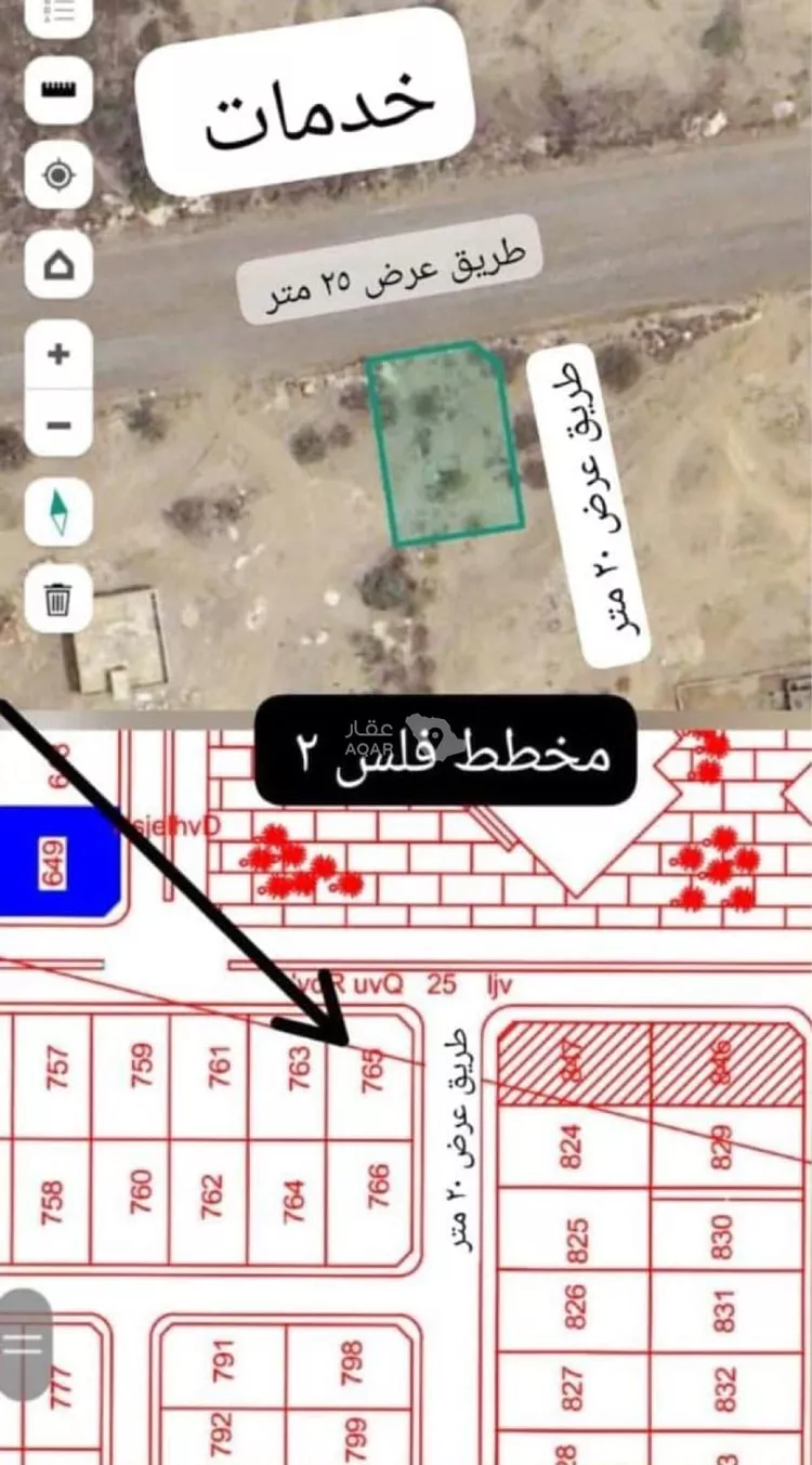 أرض للبيع في حي فلس, مدينة فلس, منطقة جازان