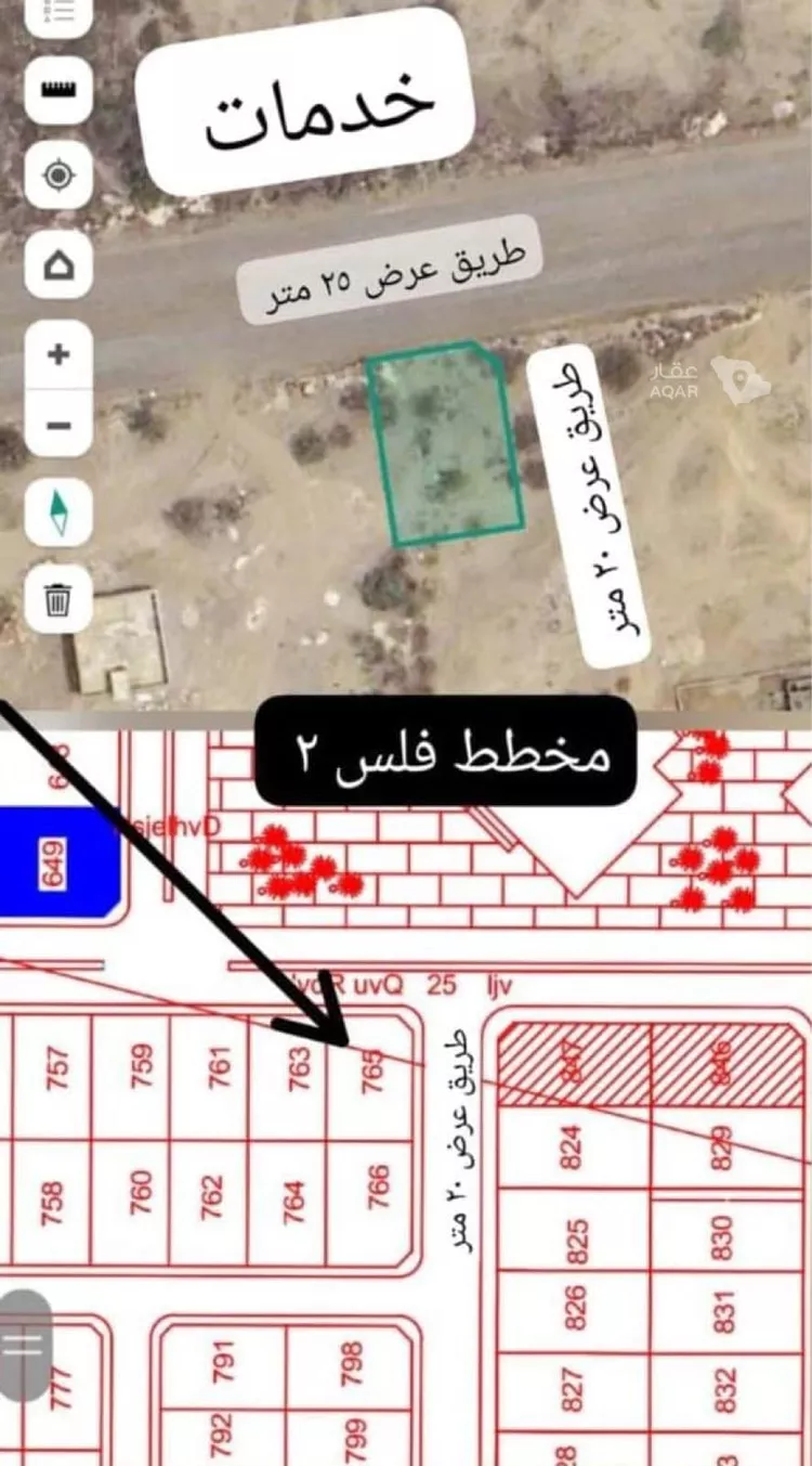 أرض للبيع في حي فلس, مدينة فلس, منطقة جازان
