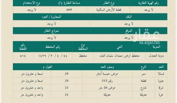 أرض للبيع في شارع المصيف 18, حي المصيف, مدينة دومة الجندل, منطقة الجوف صورة 2