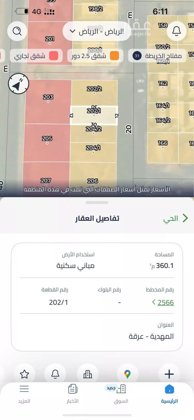 أرض للبيع في شارع غالب بن أبي محمد, حي المهدية, مدينة الرياض, منطقة الرياض صورة 2