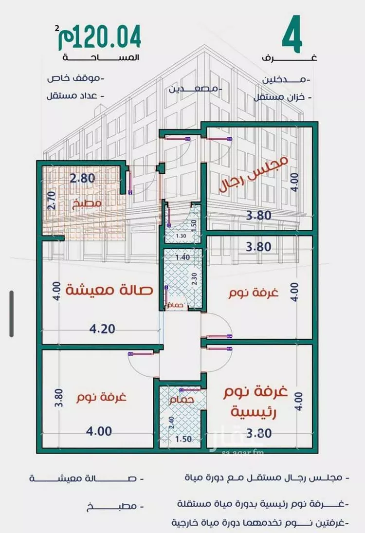 شقة للبيع في شارع عاصم ابن قيس, حي الربوة, مدينة جدة, منطقة مكة المكرمة